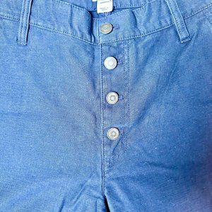 NWT J. Crew Factory Wide Leg Button Front Pant Cotton in Navy. Size: 27